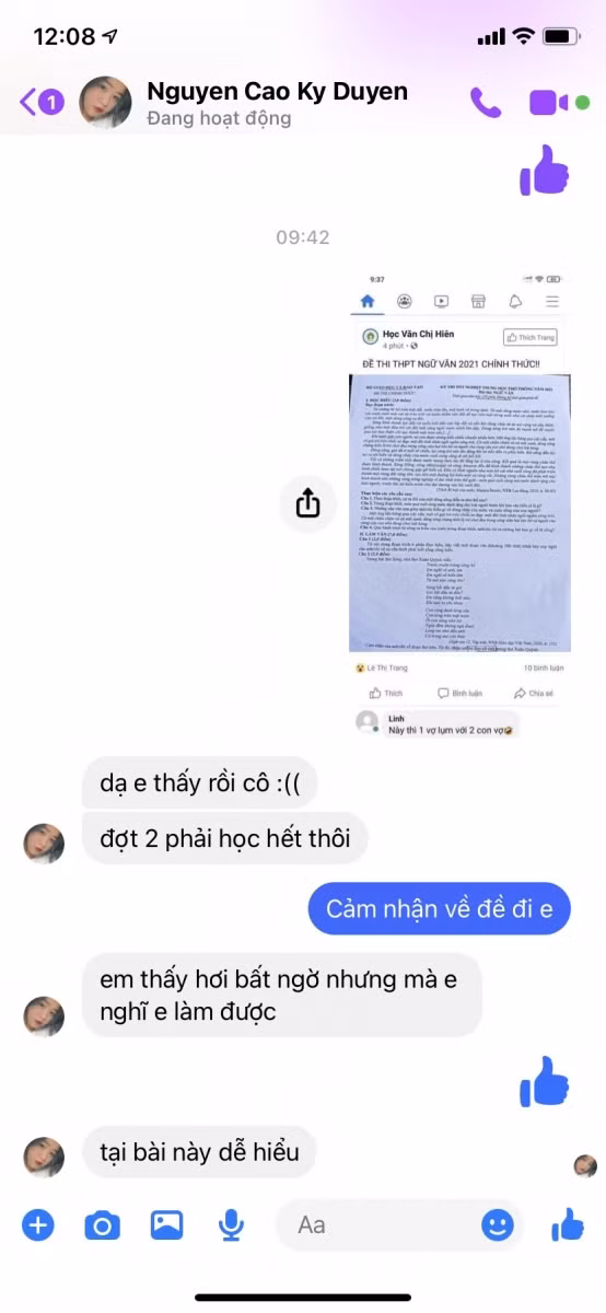 Dù sẽ dự thi ở đợt 2 nhưng một số HS Trường THPT số 2 Đức Phổ cho biết khá bất ngờ với đề thi môn Ngữ văn ở đợt 1
