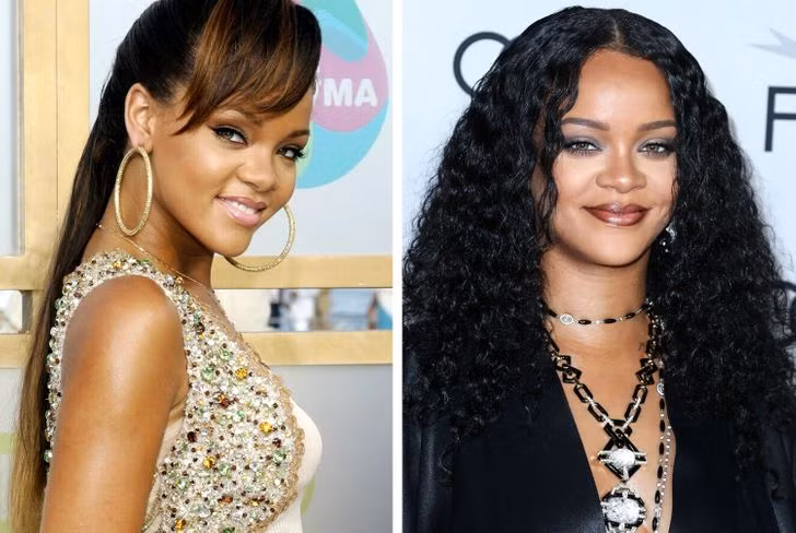 Rihanna (năm 2005 so với năm 2020).