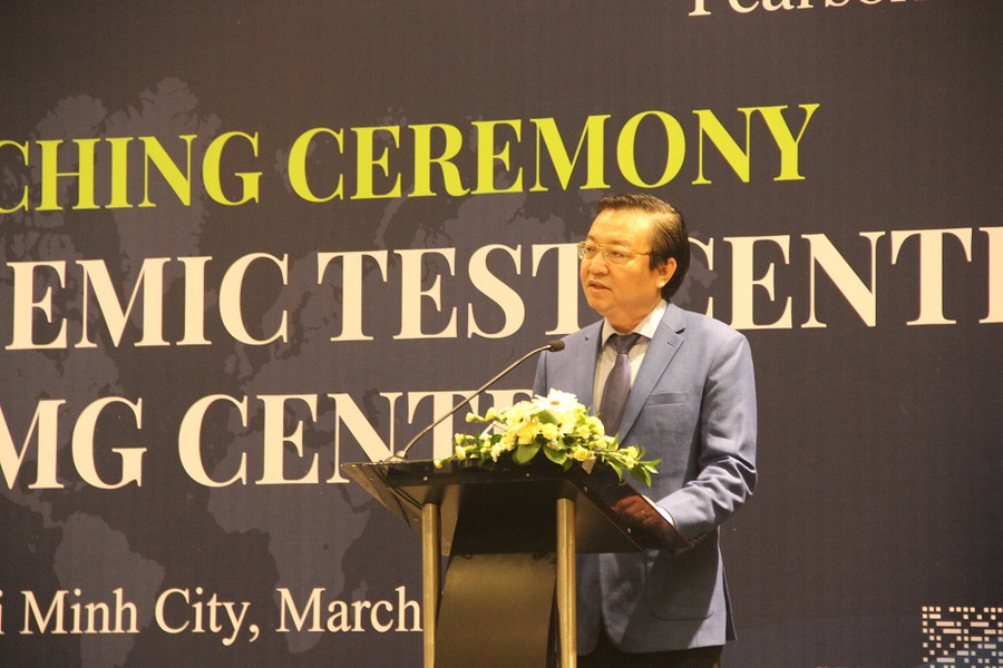 Ông Lê Hồng Sơn, Giám đốc Sở GD&ĐT TPHCM phát biểu tại lễ khánh thành