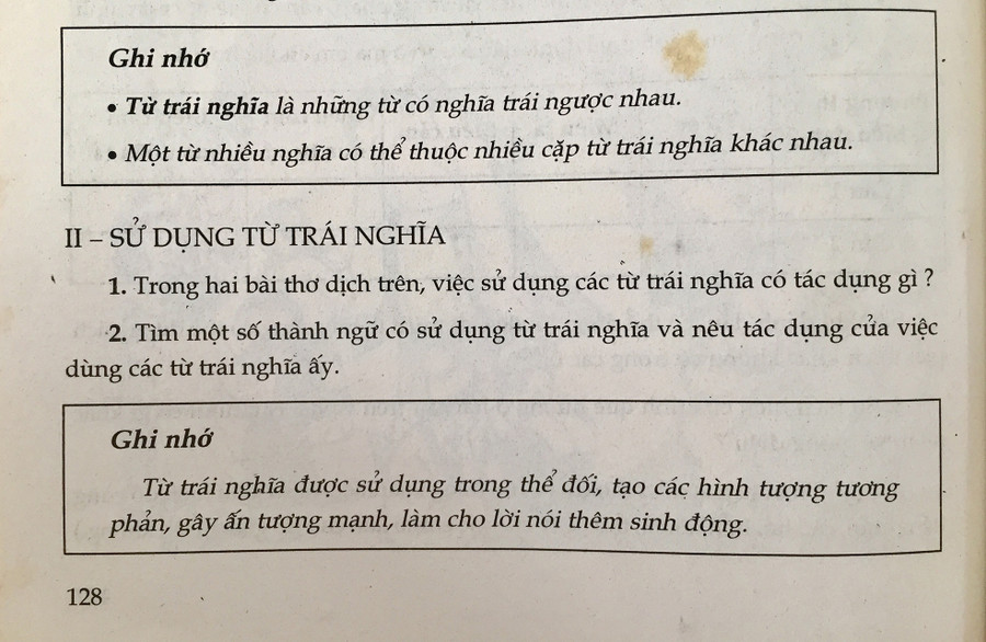 Nhận diện từ trái nghĩa 
