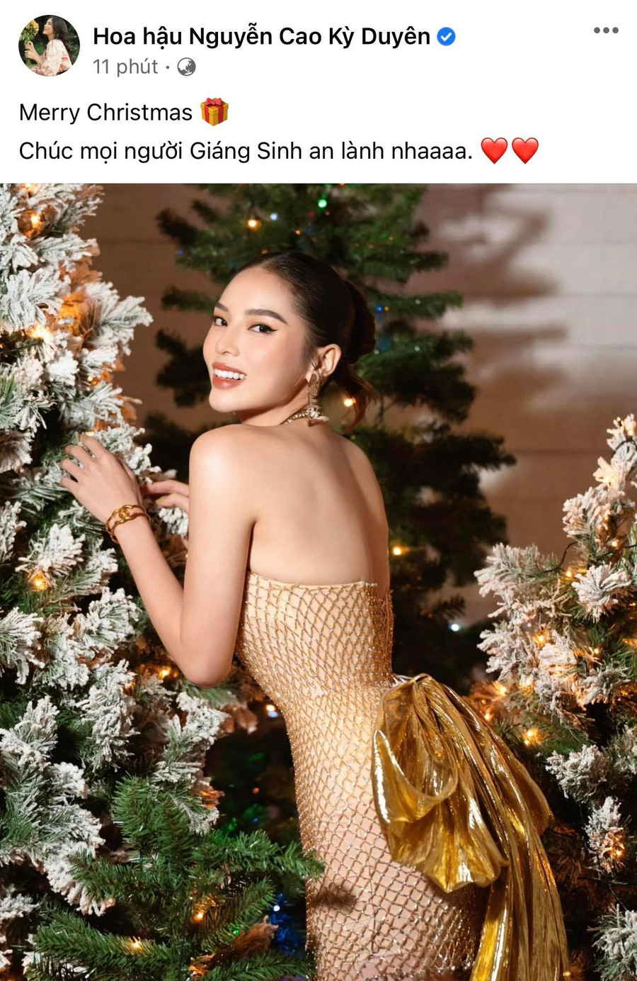 Lời chúc Giáng sinh của Hoa hậu Nguyễn Cao Kỳ Duyên.