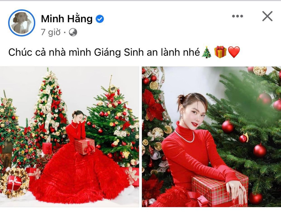 Nữ ca sĩ Minh Hằng gửi lời chúc Giáng sinh an lành tới tất cả mọi người.