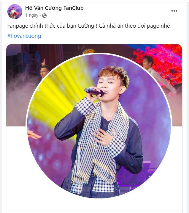Nam ca sĩ đã có fanpage riêng, là nơi sẽ cập nhật những thông tin liên quan đến Hồ Văn Cường. Nam ca sĩ đã có fanpage riêng, là nơi sẽ cập nhật những thông tin liên quan đến Hồ Văn Cường.