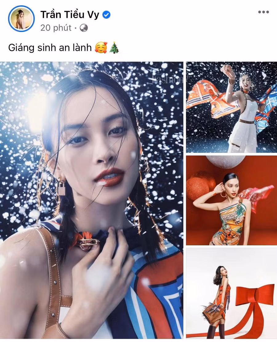 Hoa hậu Tiểu Vy chúc một mùa Giáng sinh an lành.