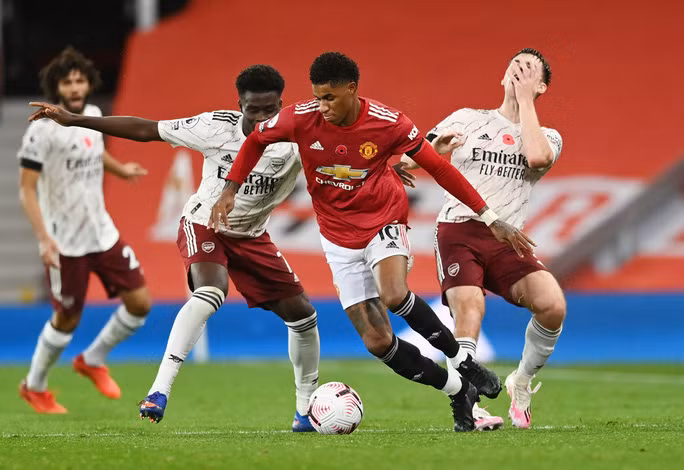 Marcus Rashford sẽ là mối nguy hiểm thường trực trước cầu môn ArsenalẢnh: REUTERS