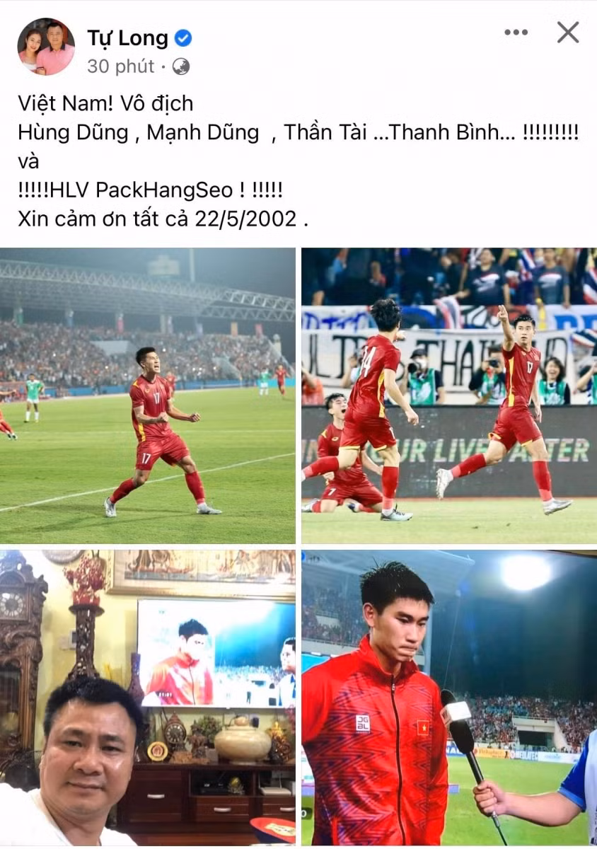 Danh hài Tự Long gửi lời cảm ơn tới HLV Park Hang-seo và các cầu thủ U23 Việt Nam vì tinh thần chiến đấu hết mình cũng như lối chơi vô cùng đẹp mắt.