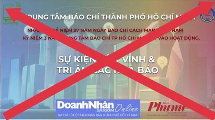 Trung tâm báo chí Thành phố Hồ Chí Minh khẳng định thông tin trung tâm này tổ chức sự kiện tôn vinh, tri ân các nhà báo và kêu gọi tài trợ là giả mạo.