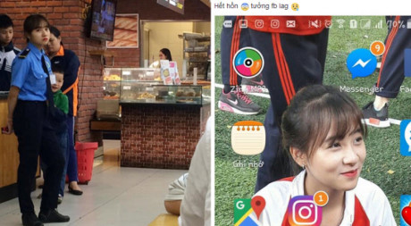 Nữ nhân viên bảo vệ siêu thị trẻ đẹp ở Hà Nội hết hồn vì bỗng dưng nổi tiếng - Ảnh 1 Nu nhan vien bao ve sieu thi tre dep o Ha Noi het hon vi bong dung noi tieng - Anh 1