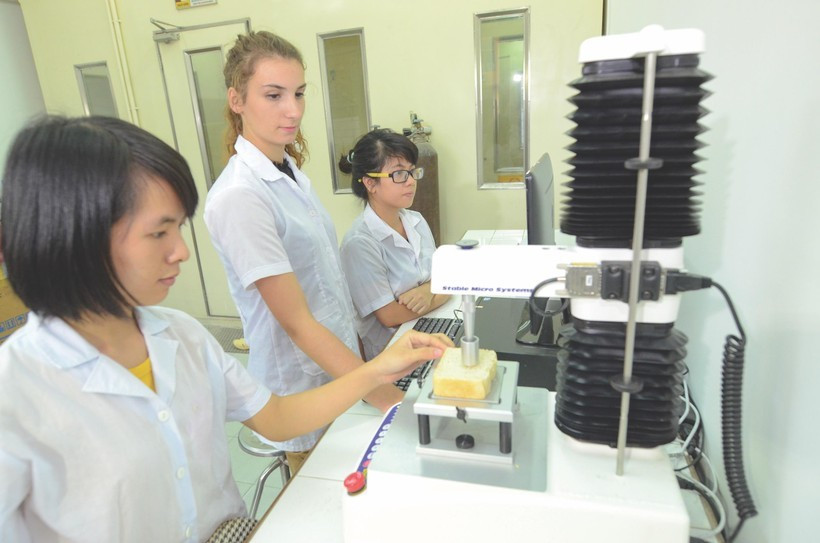 Sinh viên ĐH Bách khoa Hà Nội trong giờ thực hành. Ảnh: NTCC Sinh viên ĐH Bách khoa Hà Nội trong giờ thực hành. Ảnh: NTCC