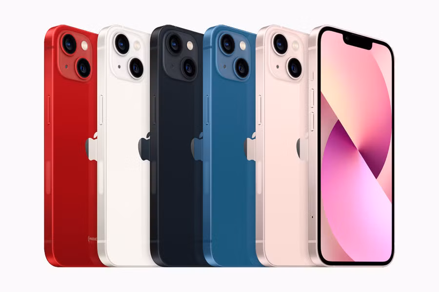 5 màu của iPhone 13 và iPhone 13 mini.