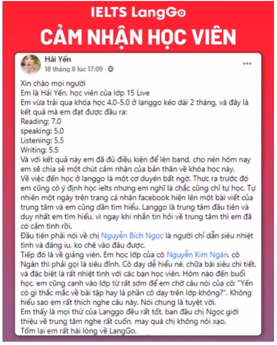 Cảnh báo giả mạo Hệ thống luyện thi IELTS LangGo để lừa đảo, chèo kéo học viên ảnh 4