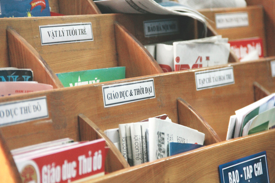 Một góc thư viện của Trường Tiểu học Nguyễn Siêu (Hà Nội). Ảnh: Minh Phong