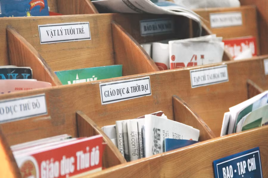 Một góc thư viện của Trường Tiểu học Nguyễn Siêu (Hà Nội). Ảnh: Minh Phong