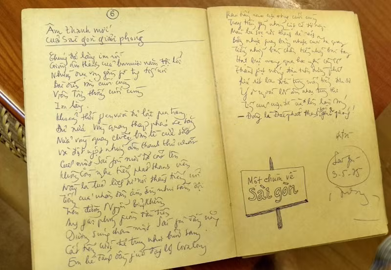 Bài thơ “Thanh âm mới của Sài Gòn giải phóng” được nhà thơ Anh Ngọc viết ngày 3/5/1975 tại Sài Gòn.