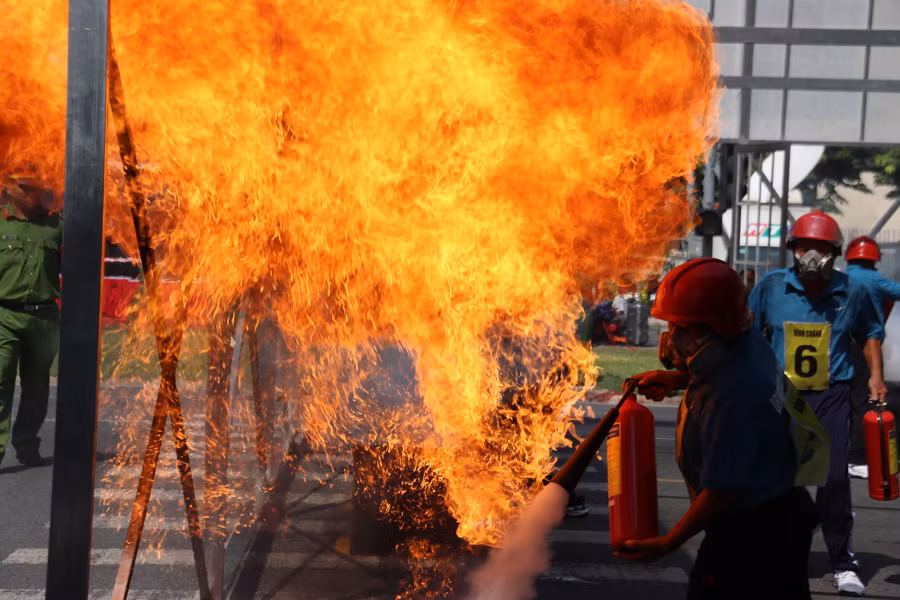286 vận động viên tham gia hội thi nghiệp vụ chữa cháy và cứu nạn cứu hộ.