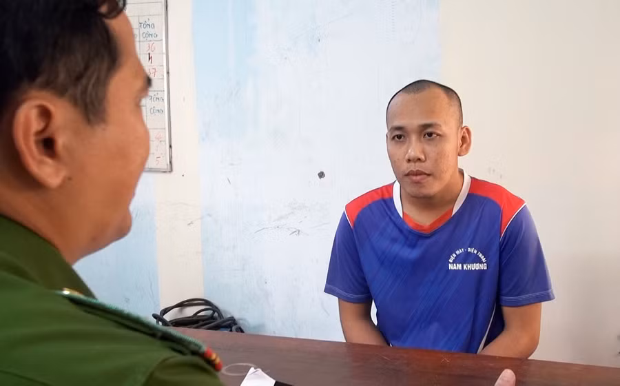 Trịnh Văn Cảnh tại cơ quan Công an (ảnh: Nghiêm Túc)