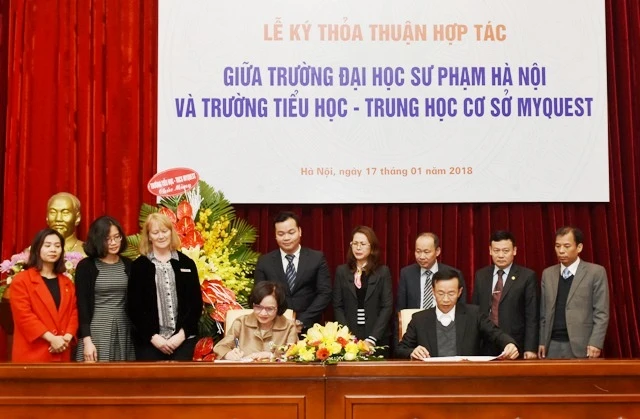 Ký kết biên bản thoả thuận hợp tác toàn diện với Trường liên cấp tiểu học - THCS MyQuest