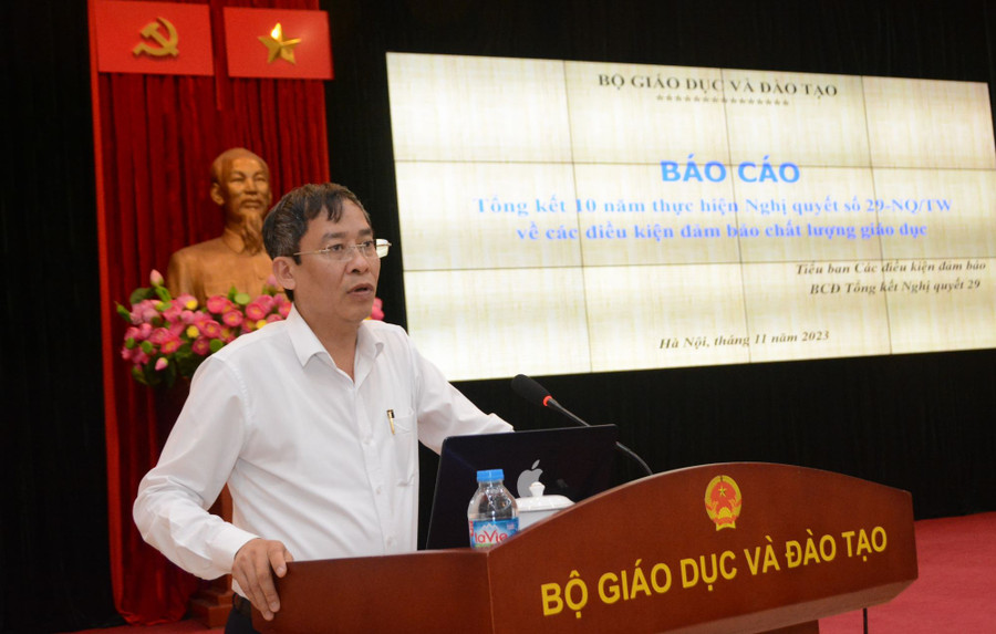 Cục trưởng Cục Nhà giáo và Cán bộ quản lý giáo dục Vũ Minh Đức phát biểu tại hội thảo. Cục trưởng Cục Nhà giáo và Cán bộ quản lý giáo dục Vũ Minh Đức phát biểu tại hội thảo.