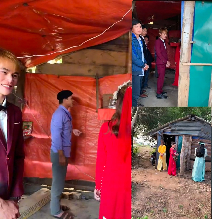 Cảnh trong video “Chú rể nghèo” của công nhân Hoàng Văn Quy thu hút hơn 11,8 triệu lượt xem. Cảnh trong video “Chú rể nghèo” của công nhân Hoàng Văn Quy thu hút hơn 11,8 triệu lượt xem.