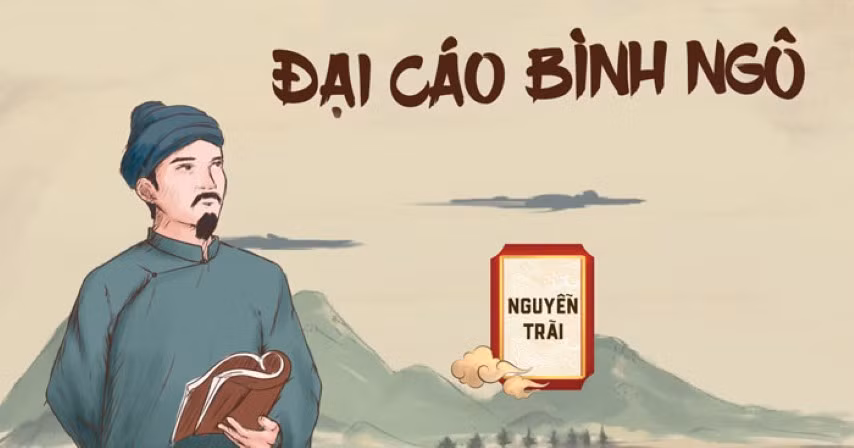 Minh họa tác phẩm Bình Ngô đại cáo của Nguyễn Trãi.