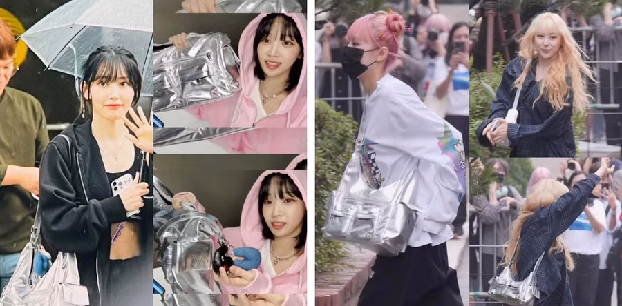 Chaewon, Sakura (LE SSERAFIM), Choi Yena, Lee Chaeyeon cùng từng diện một mẫu túi thuộc thương hiệu Samo Ondoh.