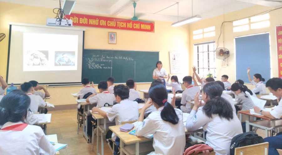 Học sinh thêm hứng thú học tập khi học tập trong môi trường hạnh phúc. Ảnh: NTCC. Trường THCS Lê Quý Đôn (Lào Cai).