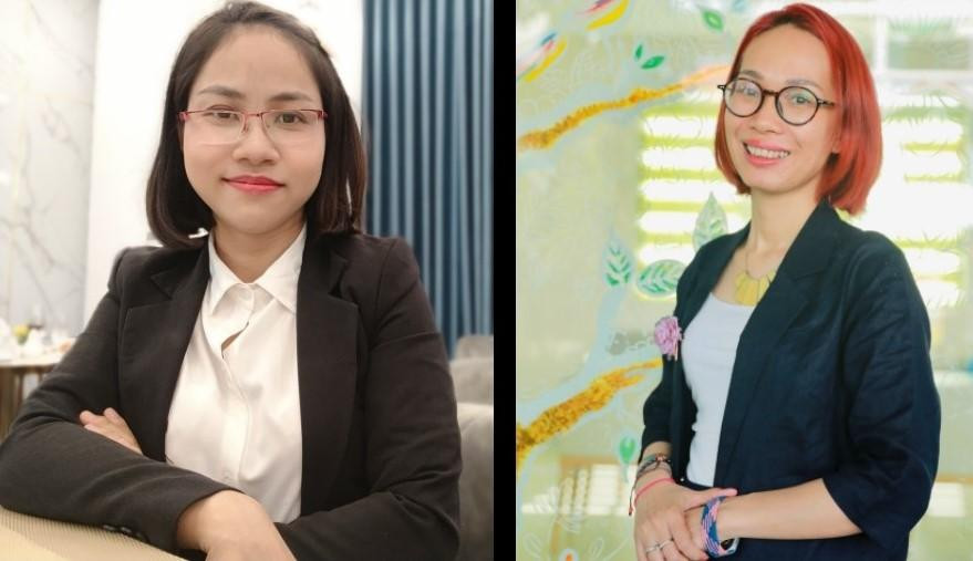 ThS Phan Thị Cẩm Giang (bên trái), TS Nguyễn Thị Thu Huyền (bên phải). ThS Phan Thị Cẩm Giang (bên trái), TS Nguyễn Thị Thu Huyền (bên phải).