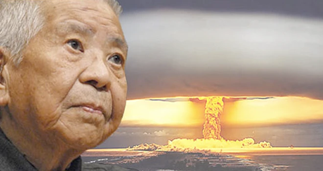 Ông Tsutomu Yamaguchi là chứng nhân 2 vụ nổ bom nguyên tử ở Nhật. Ảnh: Higher Learning