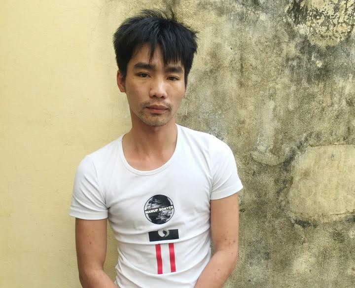  Đối tượng Hiếu tại cơ quan công an