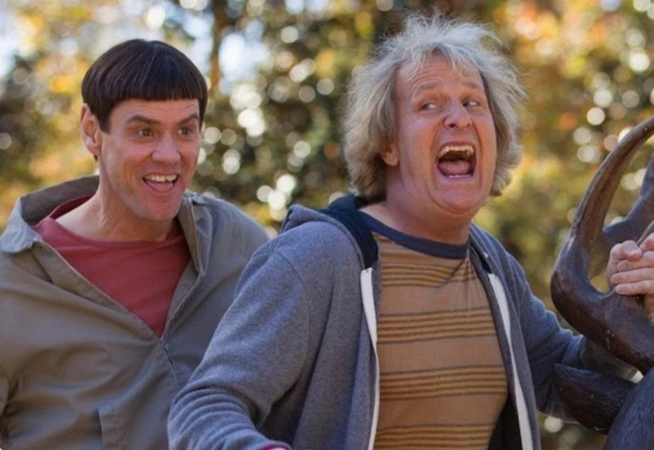 Jim Carey (trái) và bạn diễn trong bộ phim “Siêu ngốc gặp nhau”. Jim Carey (trái) và bạn diễn trong bộ phim “Siêu ngốc gặp nhau”.