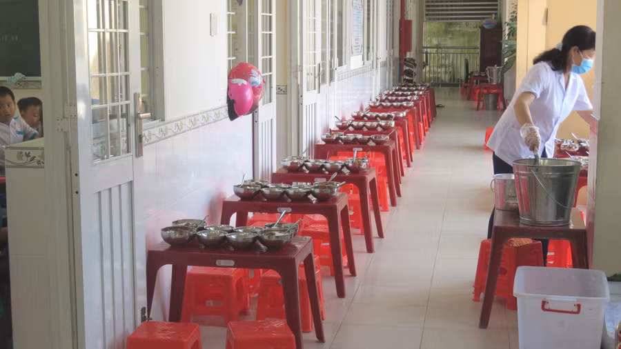 Bếp ăn Trường TH Ngô Quyền, quận Ninh Kiều (TP Cần Thơ). Ảnh: NTCC