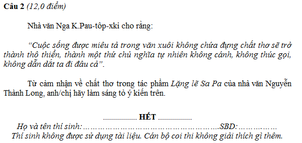 Đề Ngữ văn thi học sinh giỏi cấp tỉnh lớp 9 năm học 2017 - 2018 của Phú Thọ Đề Ngữ văn thi học sinh giỏi cấp tỉnh lớp 9 năm học 2017 - 2018 của Phú Thọ