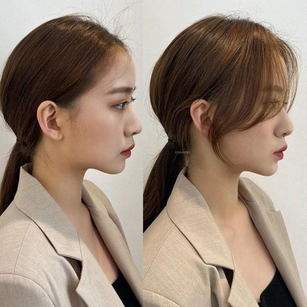 Tóc đuôi ngựa đẹp, gọn gàng luôn là sự lựa chọn số 1 cho chị em công sở trong ngày bận rộn. Nếu bạn cảm thấy kiểu tóc này quá đơn điệu thì hãy làm duyên thêm cho gương mặt bằng những lọn tóc mái. Tóc mái mưa hoặc tóc mái hình chữ bát sẽ giúp gương mặt của bạn trông nhỏ nhắn, có duyên hơn. Tóc đuôi ngựa đẹp, gọn gàng luôn là sự lựa chọn số 1 cho chị em công sở trong ngày bận rộn. Nếu bạn cảm thấy kiểu tóc này quá đơn điệu thì hãy làm duyên thêm cho gương mặt bằng những lọn tóc mái. Tóc mái mưa hoặc tóc mái hình chữ bát sẽ giúp gương mặt của bạn trông nhỏ nhắn, có duyên hơn.