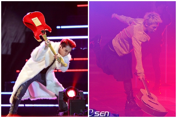 Sơn Tùng M-TP lại đập đàn guitar giống G-Dragon