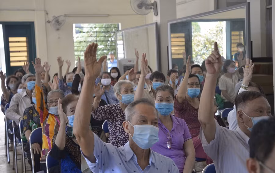 100% cử tri biểu quyết giới thiệu ông Nguyễn Thiện Nhân ứng cử đại biểu quốc hội khóa XV.