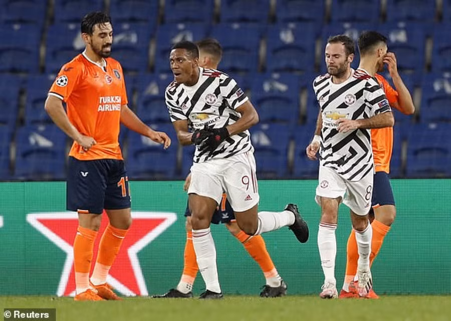 Các cầu thủ Man Utd gục ngã trên sân của đội bóng Thổ Nhĩ Kỳ.