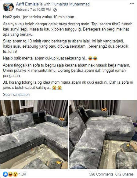 Trốn con vào phòng chơi điện thoại, 10 phút sau, ông bố tá hỏa khi phát hiện ra bộ ghế sofa nhà mình đổi màu - Ảnh 4. Trốn con vào phòng chơi điện thoại, 10 phút sau, ông bố tá hỏa khi phát hiện ra bộ ghế sofa nhà mình đổi màu - Ảnh 4.