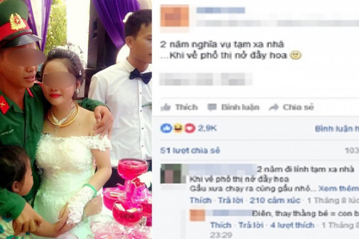 Sự thật bức ảnh chàng quân nhân ôm cô dâu khóc như mưa trong đám cưới