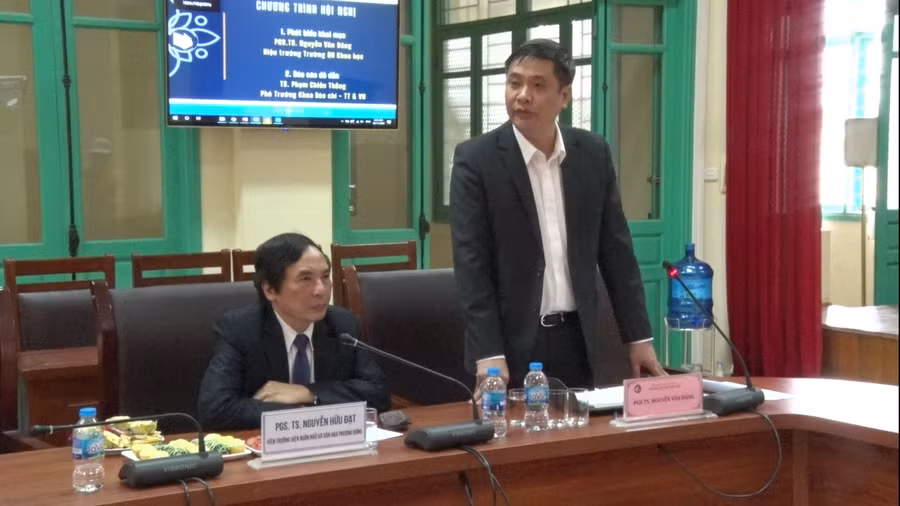 PGS.TS. Nguyễn Văn Đăng, Hiệu trưởng Trường ĐH Khoa học (ĐH Thái Nguyên) phát biểu tại Hội nghị.