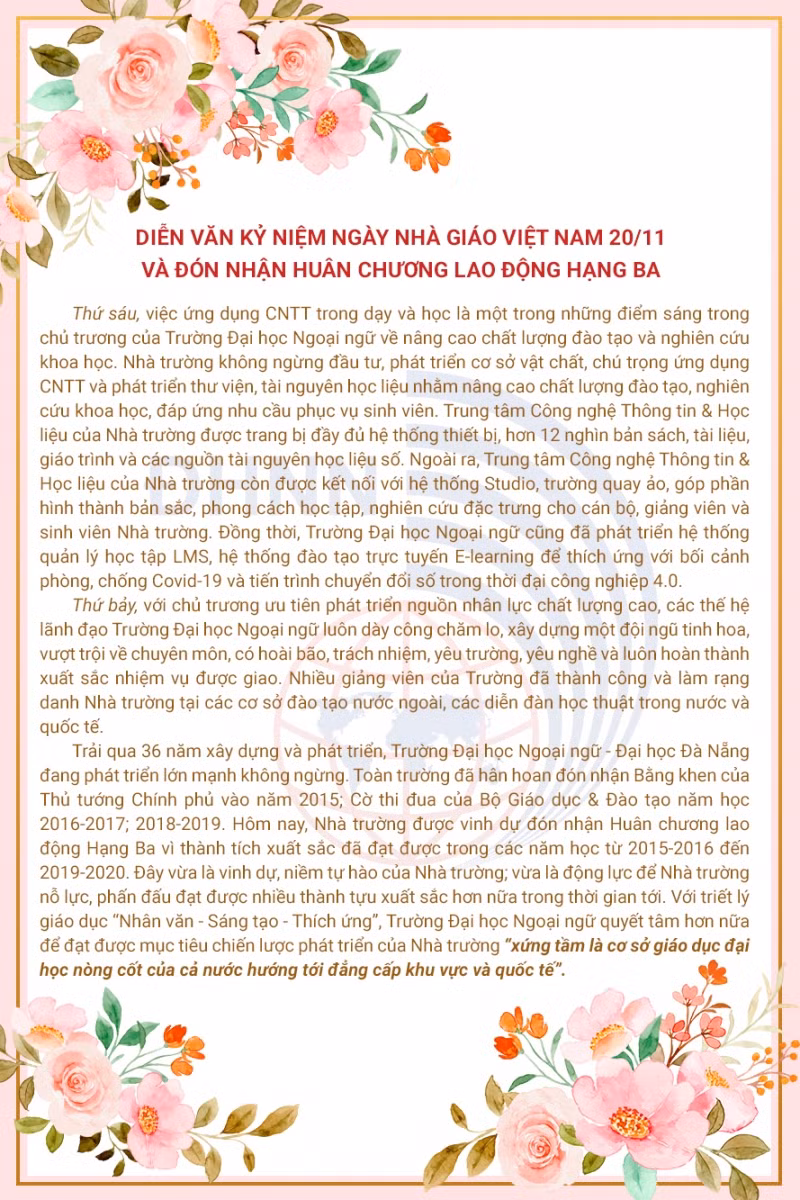 Trường Đại học Ngoại ngữ, ĐH Đà Nẵng đón nhận Huân chương lao động hạng Ba ảnh 4