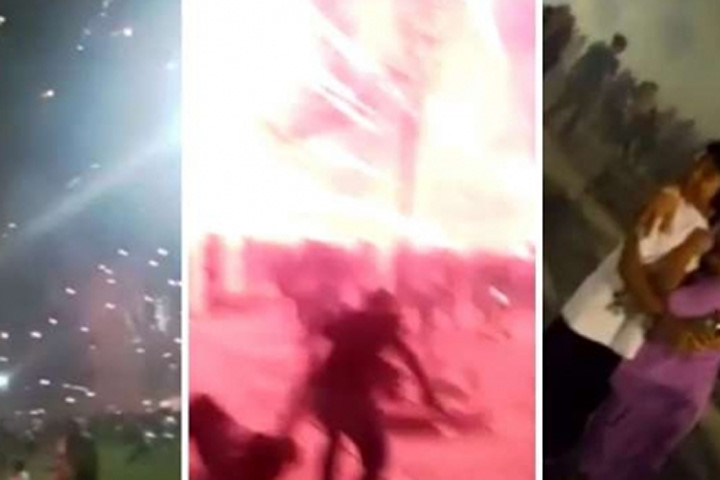 Hình ảnh từ hiện trường vụ pháo hoa bị trục trặc khiến người dân Malaysia chạy tán loạn.