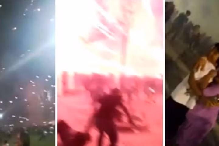 Hình ảnh từ hiện trường vụ pháo hoa bị trục trặc khiến người dân Malaysia chạy tán loạn.