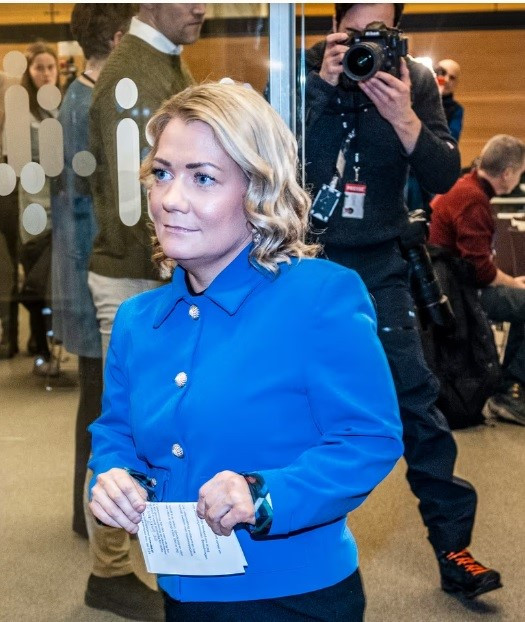 Sandra Borch tại buổi họp báo hôm 19/1/2024. Sandra Borch tại buổi họp báo hôm 19/1/2024.