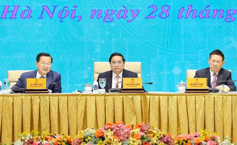 Thủ tướng Phạm Minh Chính chủ trì hội nghị. (Ảnh: Dương Giang/TTXVN)