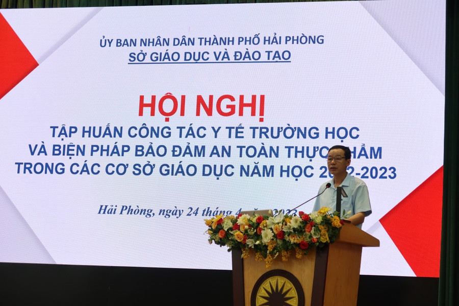 Ông Phạm Quốc Hiệu, Phó Giám đốc Sở GD&ĐT Hải Phòng nhấn mạnh: Công tác y tế trường học là nhiệm vụ hết sức quan trọng. Ông Phạm Quốc Hiệu, Phó Giám đốc Sở GD&ĐT Hải Phòng nhấn mạnh: Công tác y tế trường học là nhiệm vụ hết sức quan trọng.