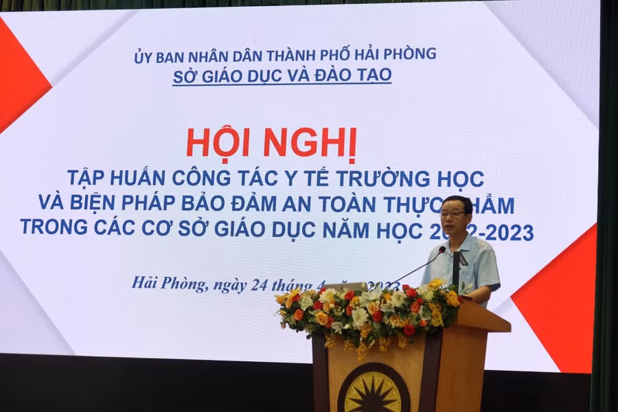 Ông Phạm Quốc Hiệu, Phó Giám đốc Sở GD&amp;ĐT Hải Phòng nhấn mạnh: Công tác y tế trường học là nhiệm vụ hết sức quan trọng.