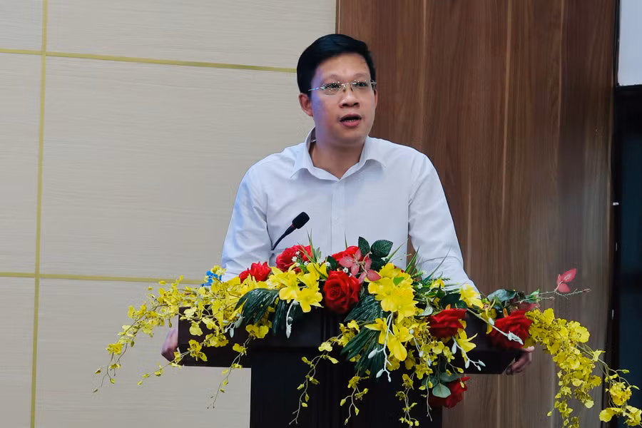 Ông Nguyễn Quang Huy- Phó Giám đốc Sở Thông tin và Truyền thông Hải Phòng phát biểu tại Lễ phát động Giải báo chí.