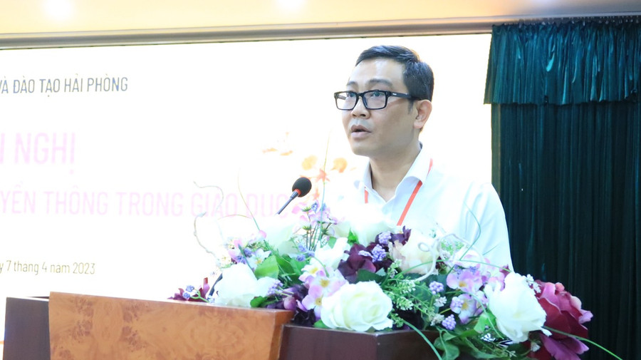 Ông Bùi Văn Kiệm- Giám đốc Sở GD&amp;ĐT Hải Phòng nhấn mạnh vai trò quan trọng của công tác truyền thông trong giáo dục.