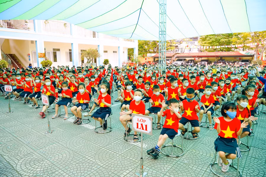 Học sinh Trường Tiểu học Dư Hàng, quận Lê Chân.