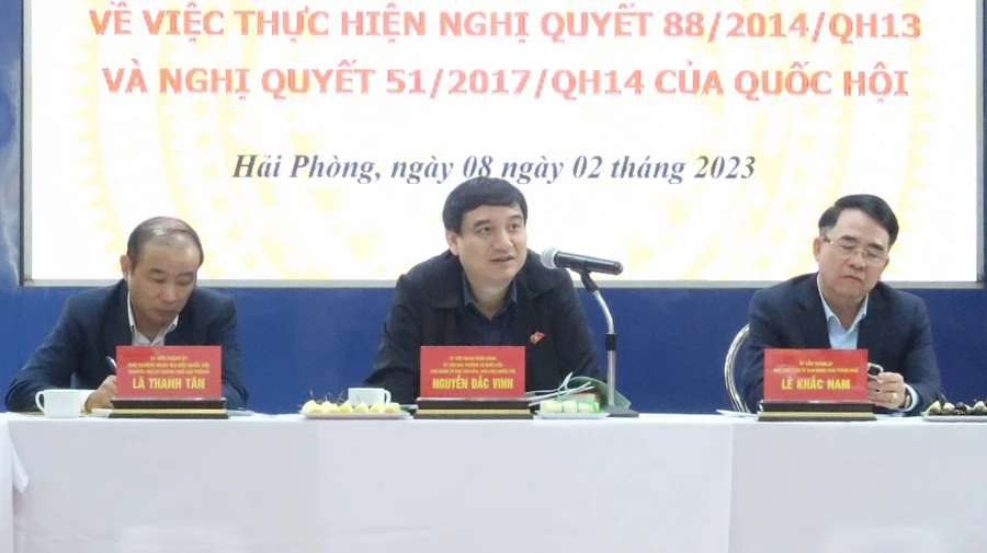 Đoàn công tác của Uỷ ban văn hoá, Giáo dục của Quốc hội làm việc tại Hải Phòng.